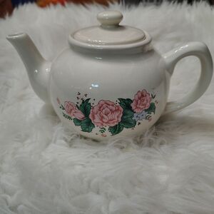 VTG Coquette Cottagecore Interpur Teapot Pink Roses Taiwan R.O.C. (1989)